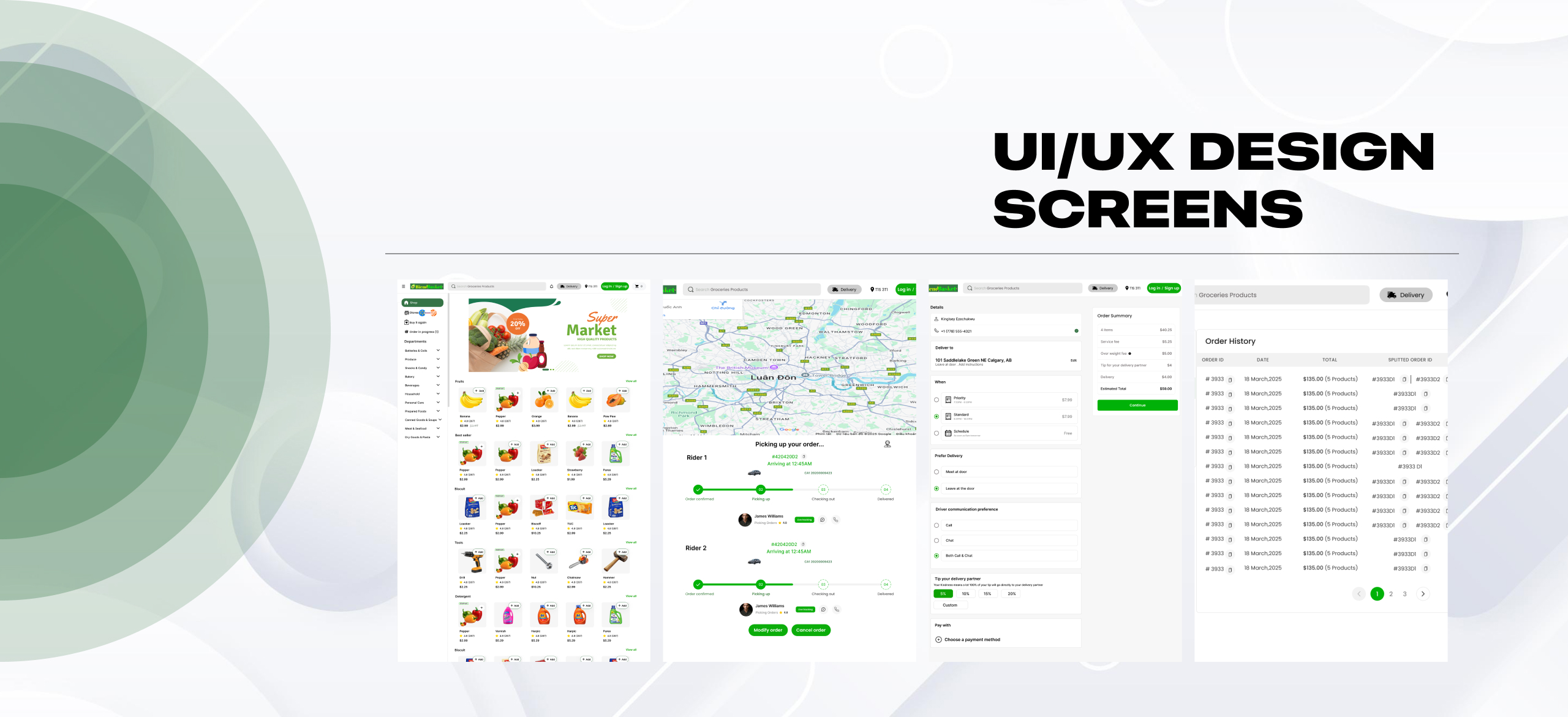 Blend Basket grocery app UI design Flutter