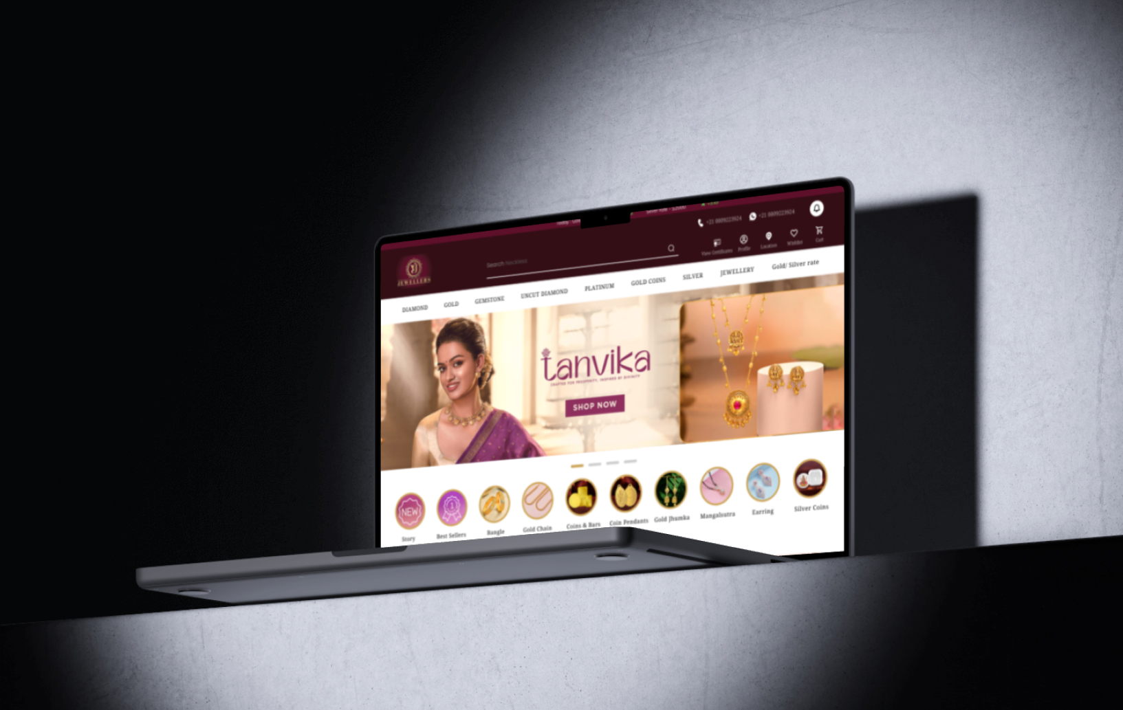 VJ Jewellery ecommerce app development portfolio Hardkore Tech